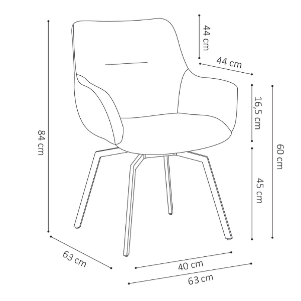 Chaise pivotante Modesta-tissu teddy bleu - Image 2