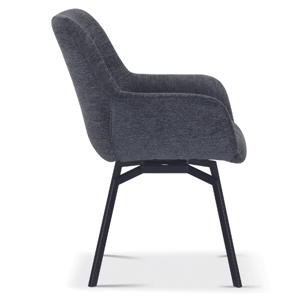 Chaise pivotante Modesta-tissu teddy bleu - Image 4