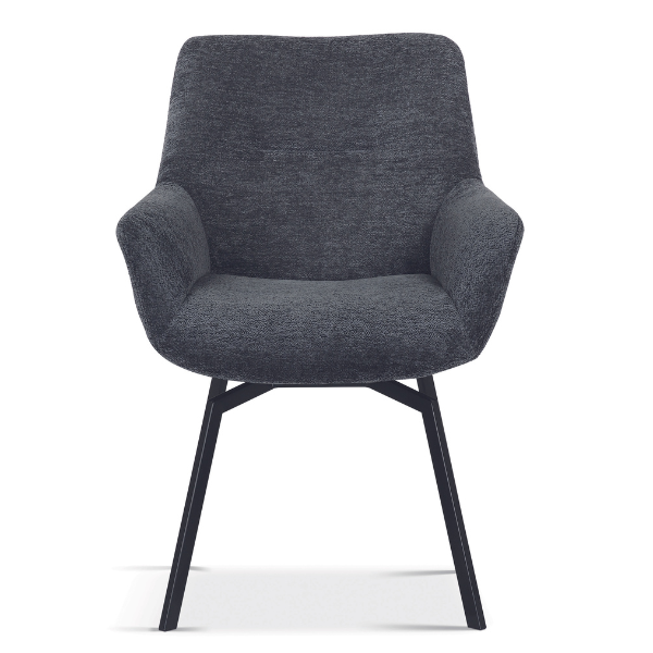 Chaise pivotante Modesta-tissu teddy bleu - Image 6