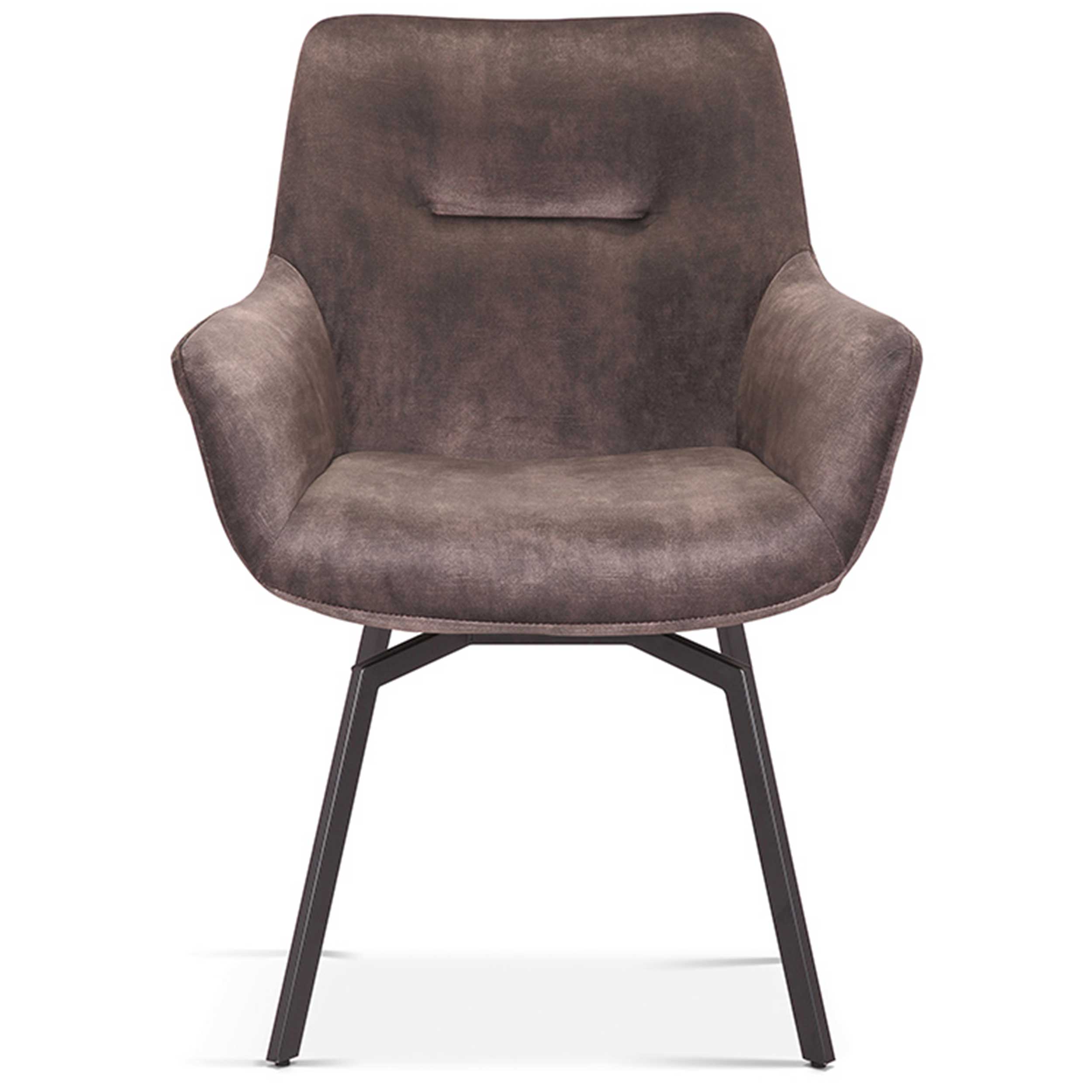 Chaise pivotante Modesta velours côtelé - taupe - Image 5