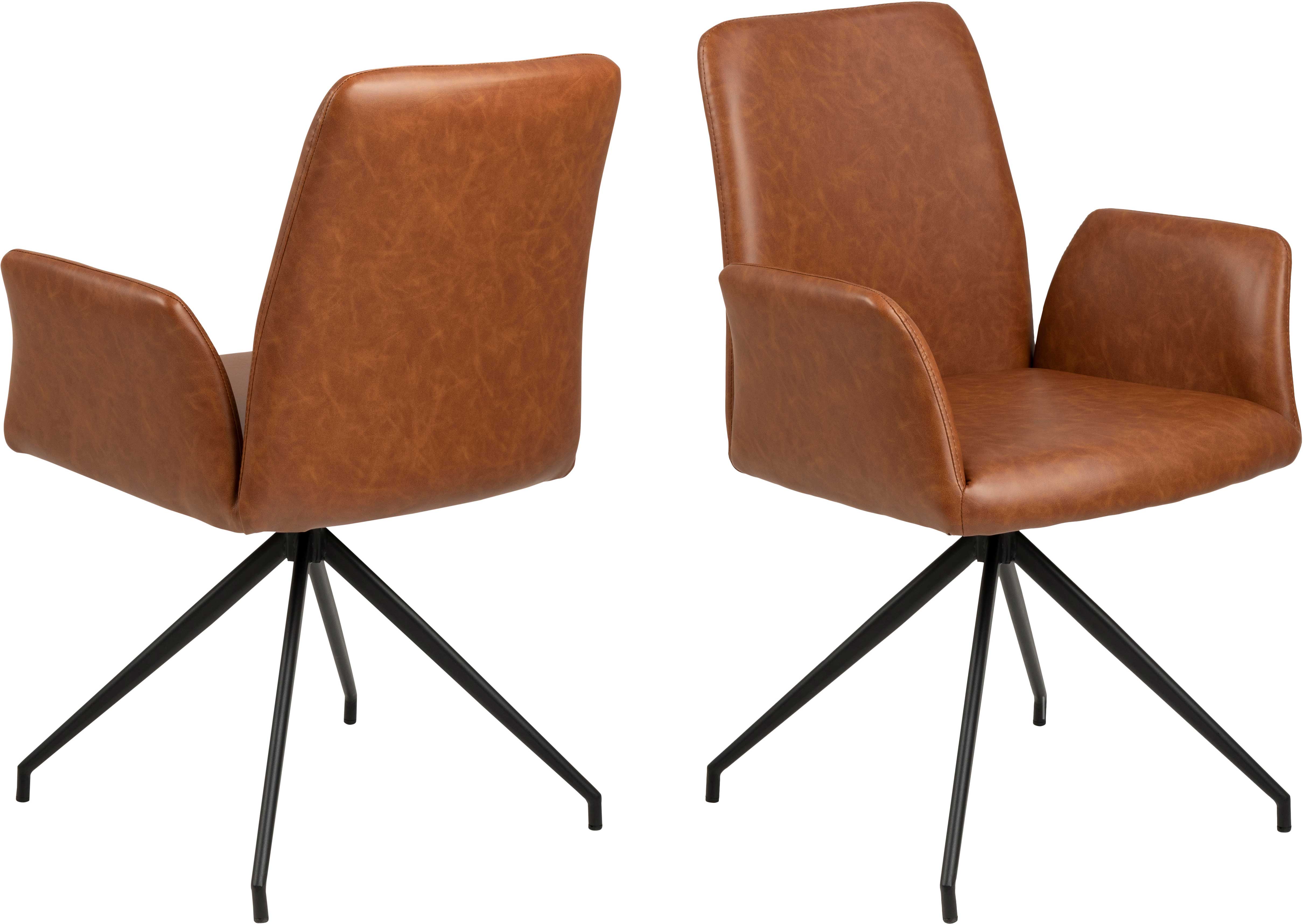 Chaise pivotante Robert - cognac/noir - Image 3