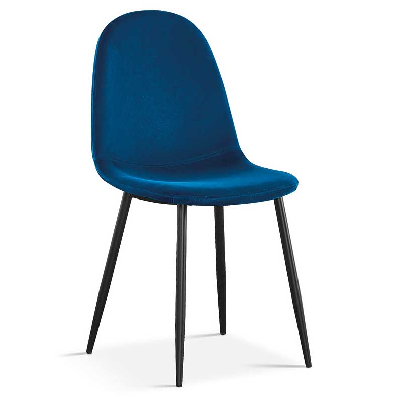Chaise Valeska velours - bleu - Image 7