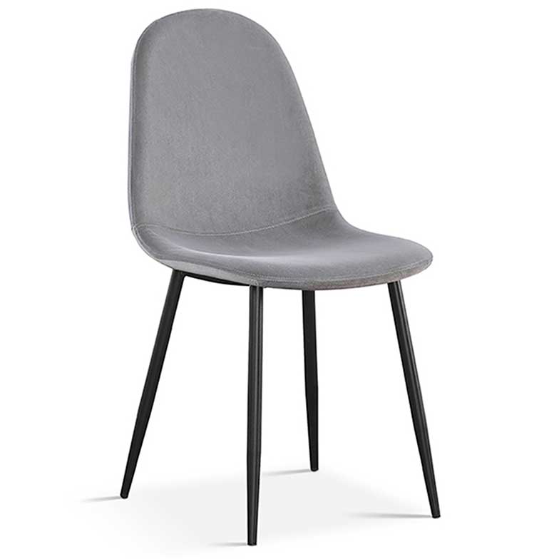 Chaise Valeska velours - gris - Image 7