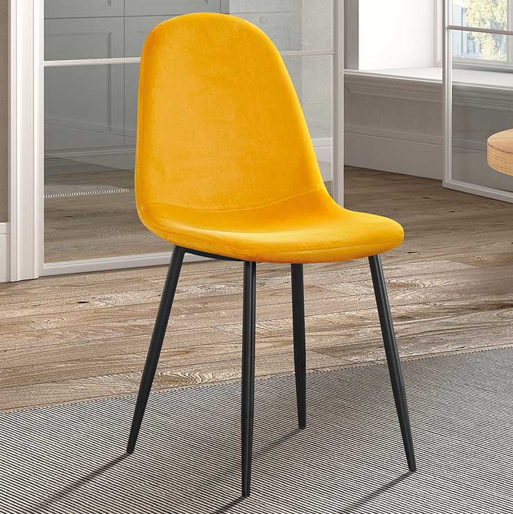 Chaise Valeska velours - jaune