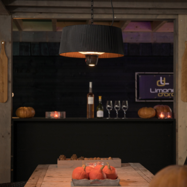Chauffe-terrasse avec éclairage Alix 50cm pendant - noir - Image 3