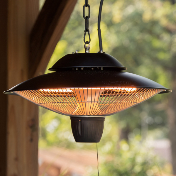 Chauffe-terrasse Baru 42cm pendant - noir