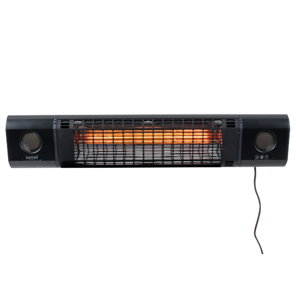 Chauffe-terrasse Hermia avec haut-parleurs Bluetooth - noir