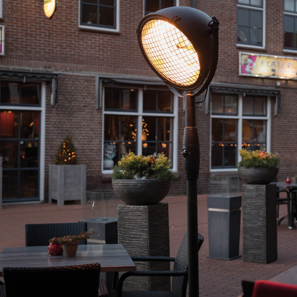 Chauffe-terrasse Mindy 45x210cm modèle debout - noir