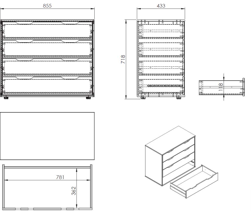 Chiffonnier Charlotte - blanc - Image 2