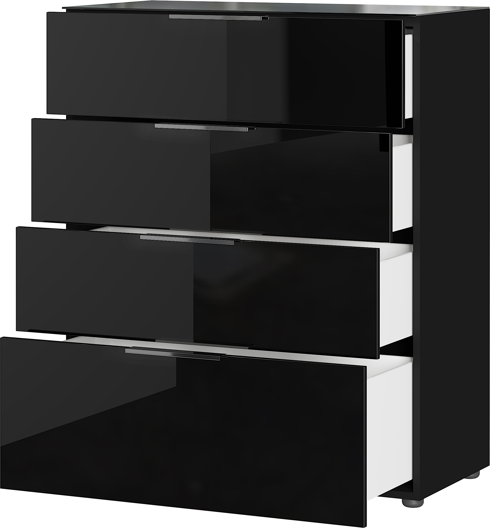 Chiffonnier Dudek 83cm avec 4 tiroirs - noir - Image 6