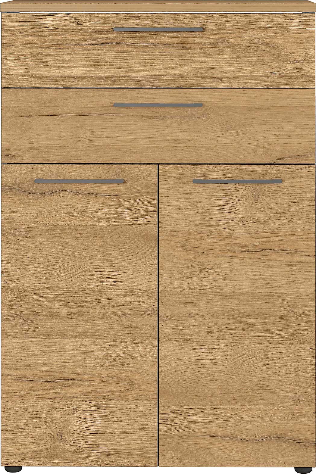 Classeur bas Osmond 80cm à 2 portes & 2 tiroirs - chêne/graphite - Image 3