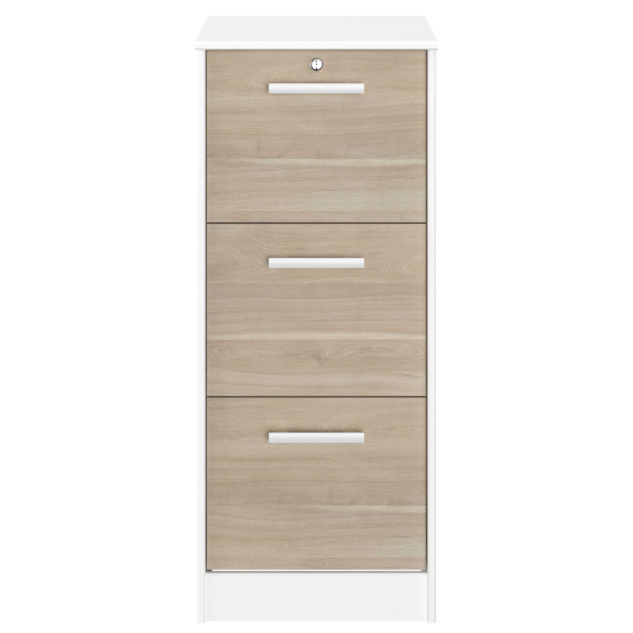Classeur pour dossiers Sil-106cm-3 tiroirs-blanc/chêne - Image 6