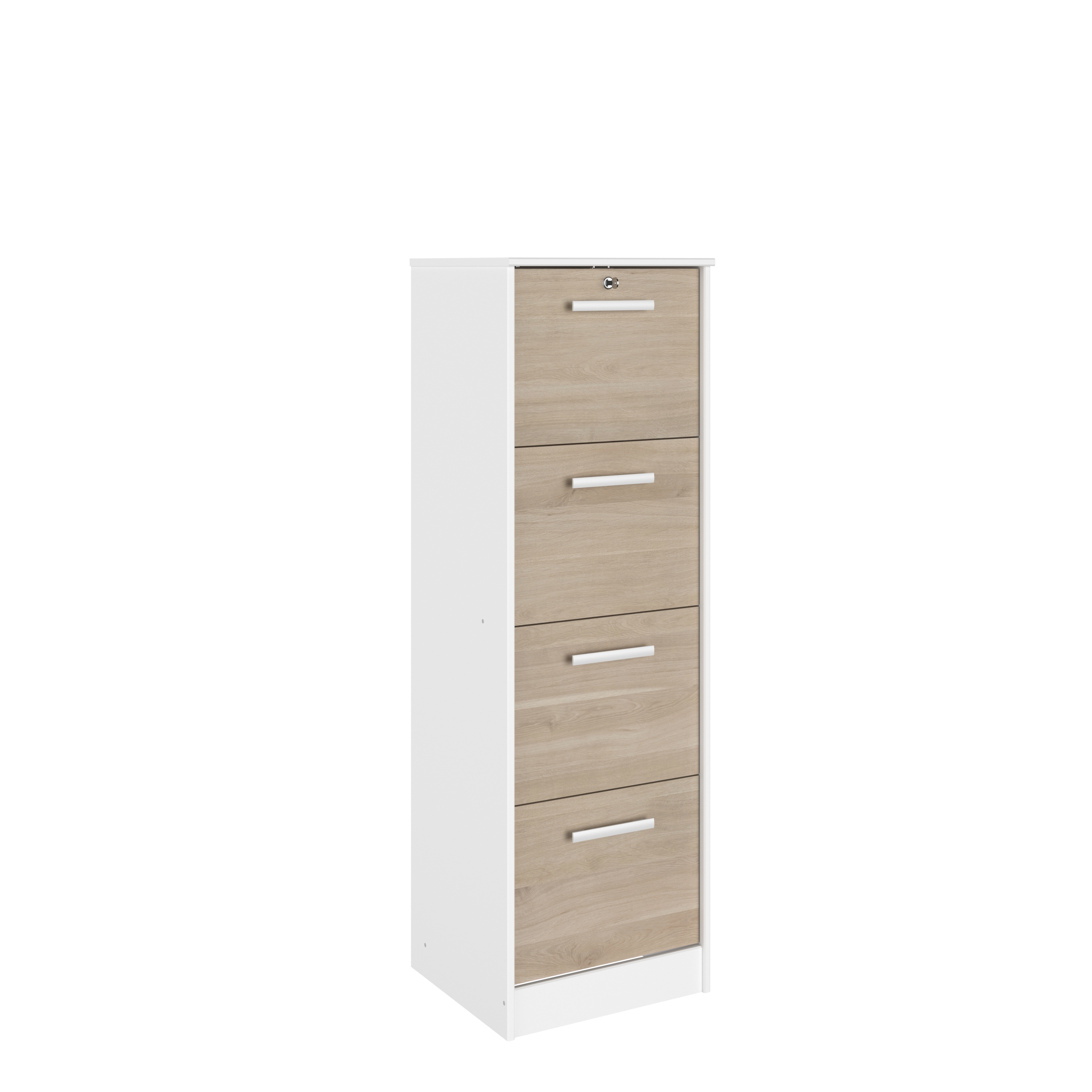 Classeur pour dossiers Sil-138cm-4 tiroirs-blanc/chêne - Image 4
