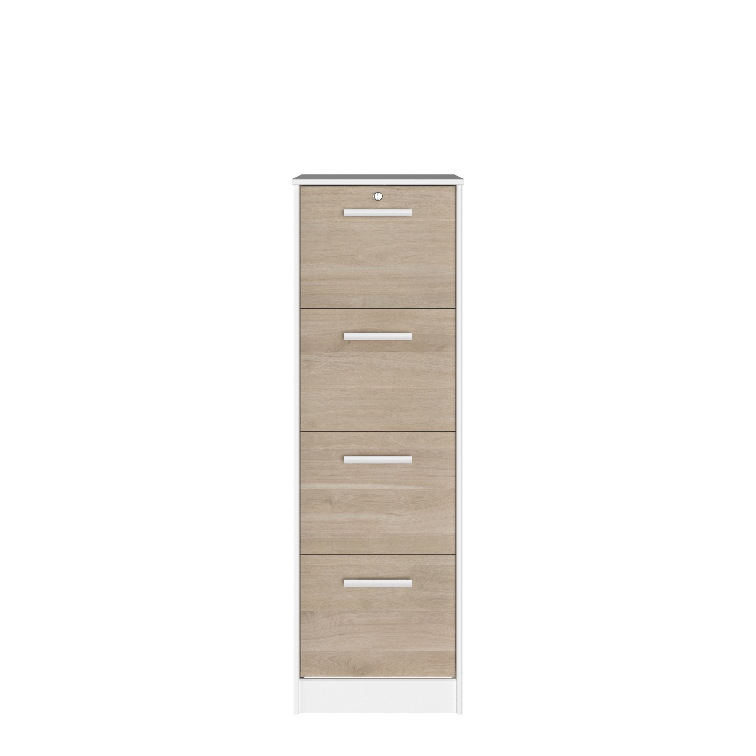 Classeur pour dossiers Sil-138cm-4 tiroirs-blanc/chêne - Image 5