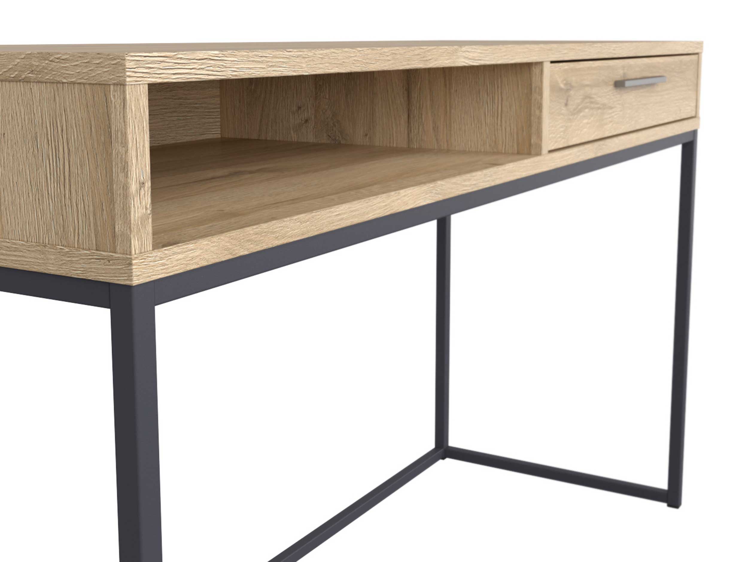 Coiffeuse Chey 130cm, 1 tiroir - chêne clair - Image 4