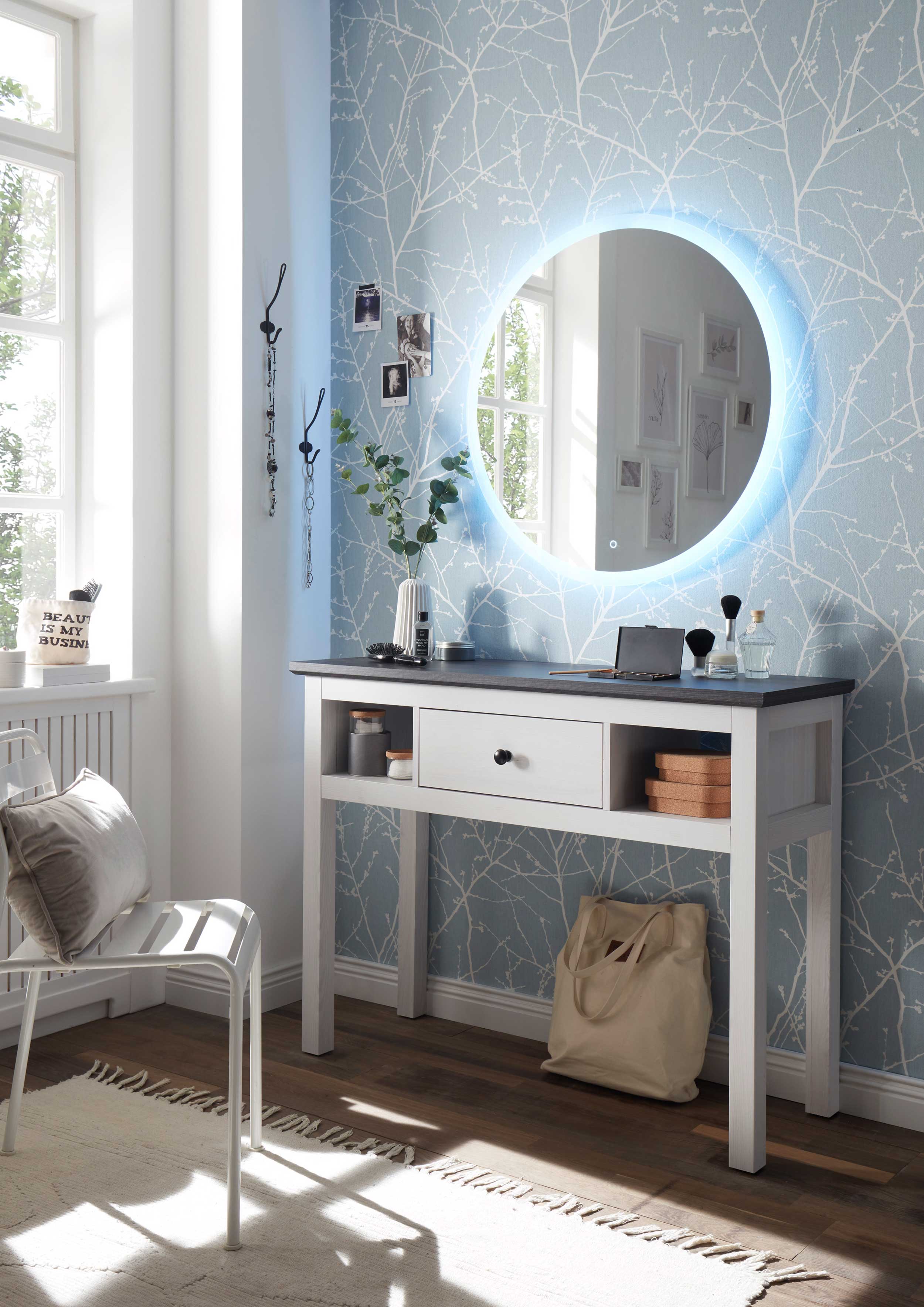 Coiffeuse Enid 114cm 1 tiroir - blanc - Image 6