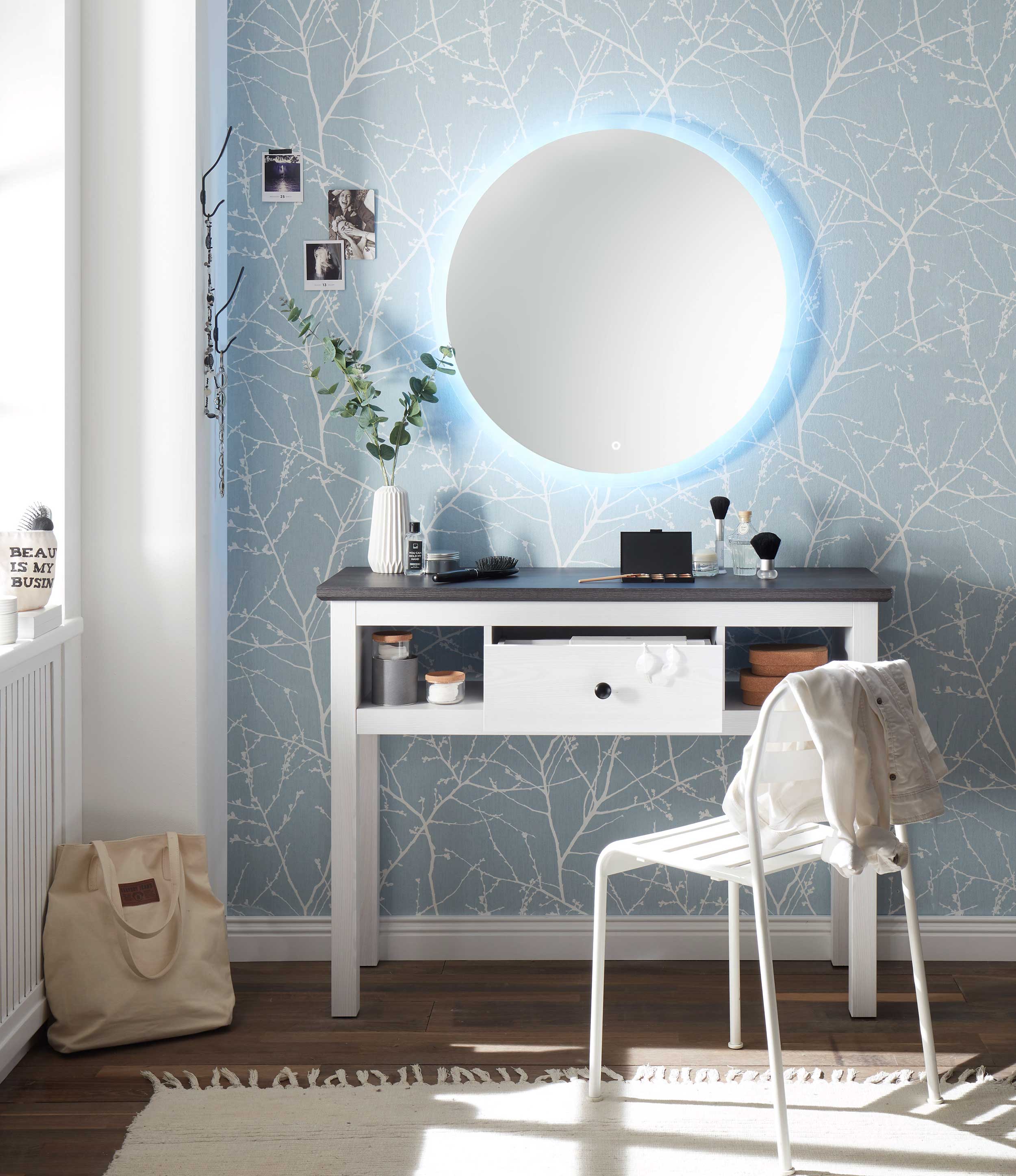 Coiffeuse Enid 114cm 1 tiroir - blanc - Image 8