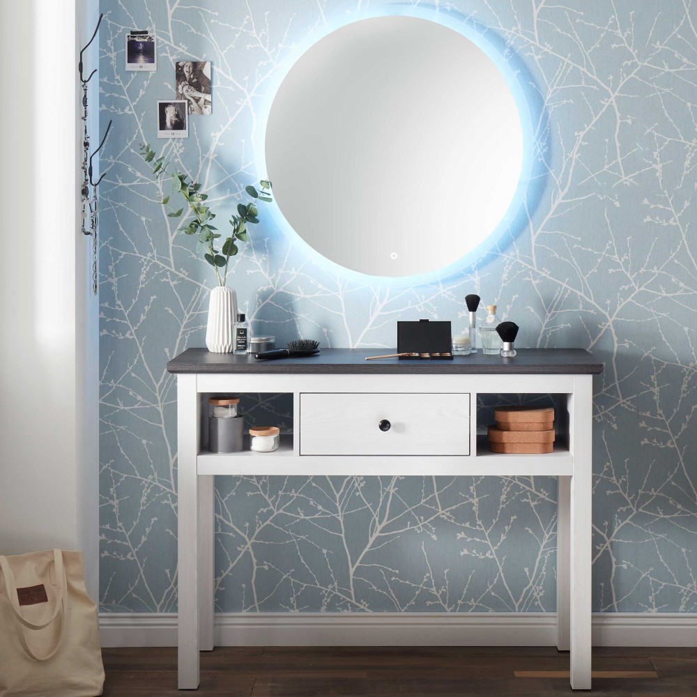 Coiffeuse Enid 114cm 1 tiroir - blanc