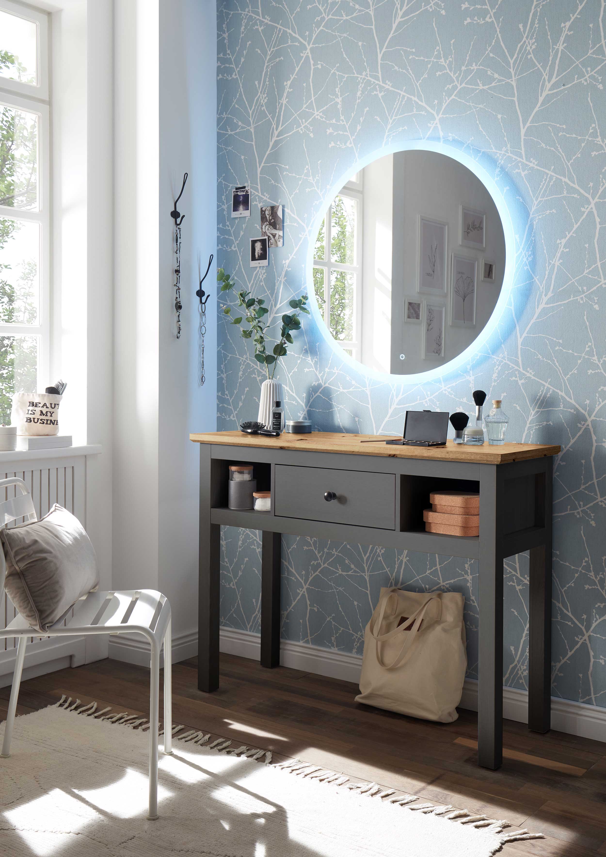 Coiffeuse Enid 114cm1 tiroir - gris - Image 4