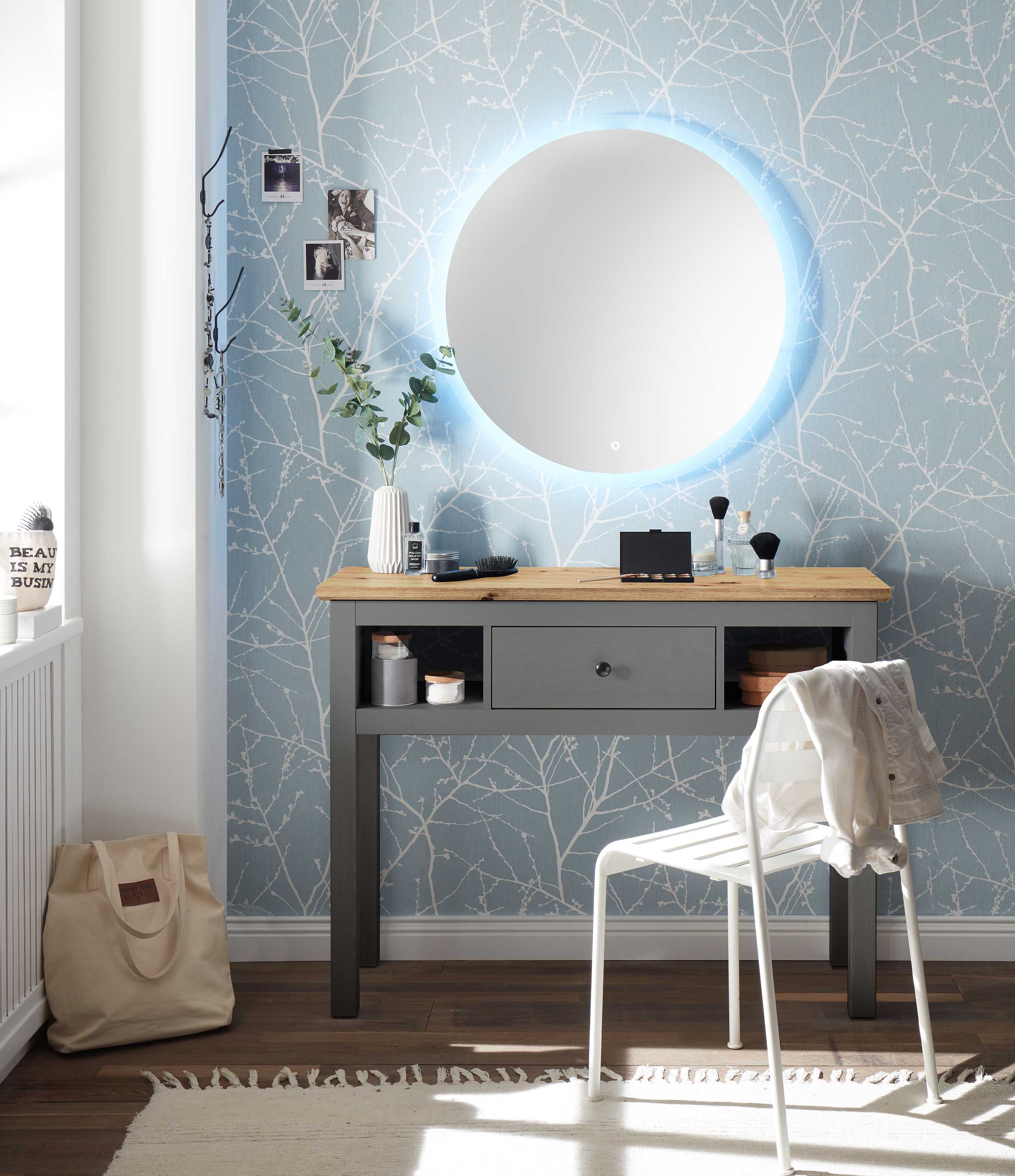 Coiffeuse Enid 114cm1 tiroir - gris - Image 7