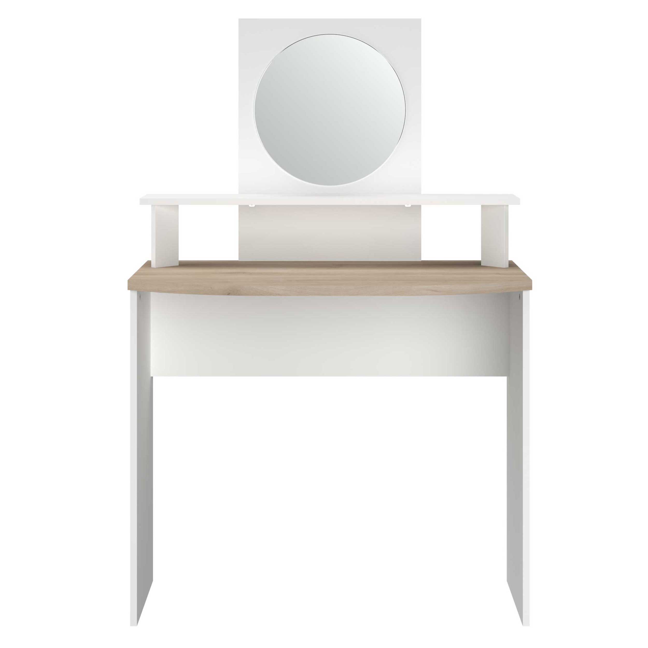 Coiffeuse Hardy-136cm-avec miroir-blanc/chêne - Image 5