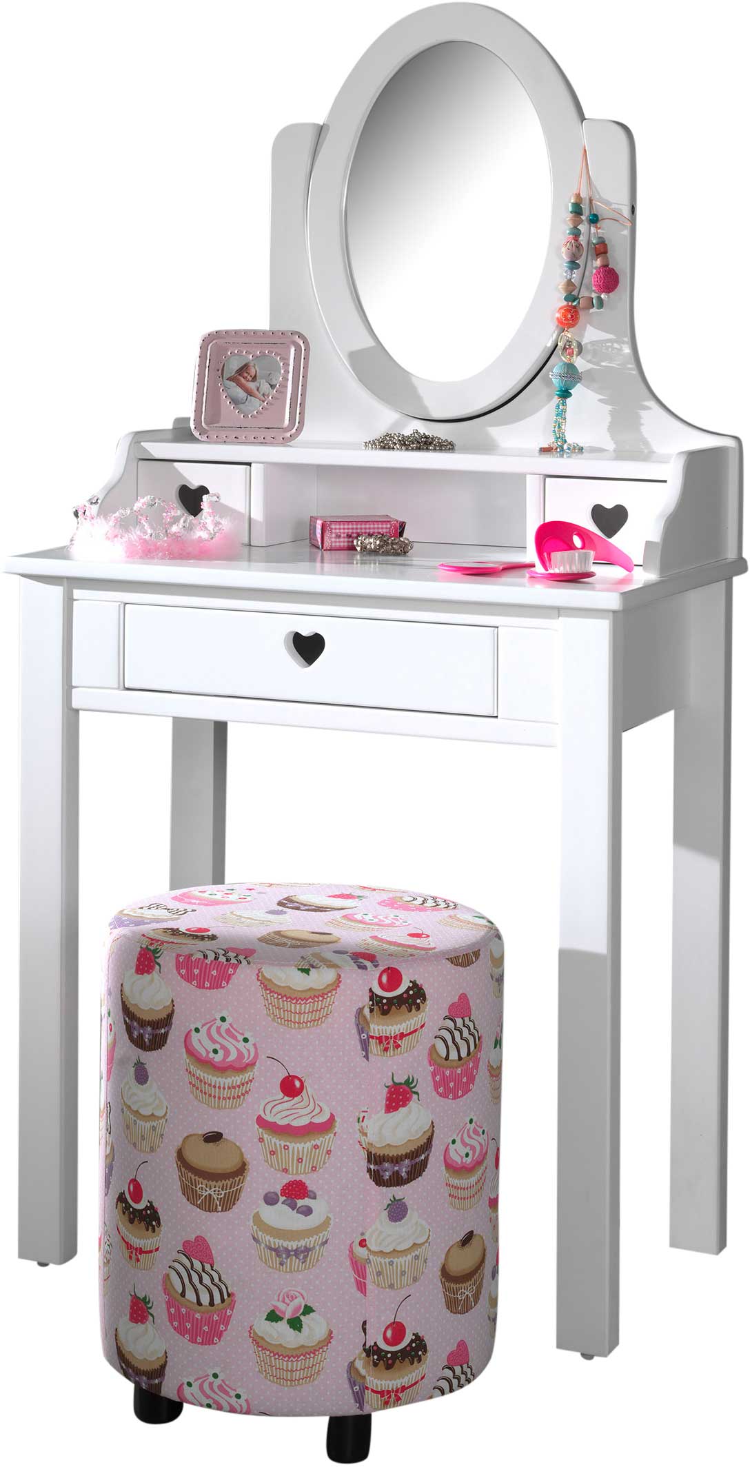 Coiffeuse pour enfants Amori avec miroir - blanc - Image 2