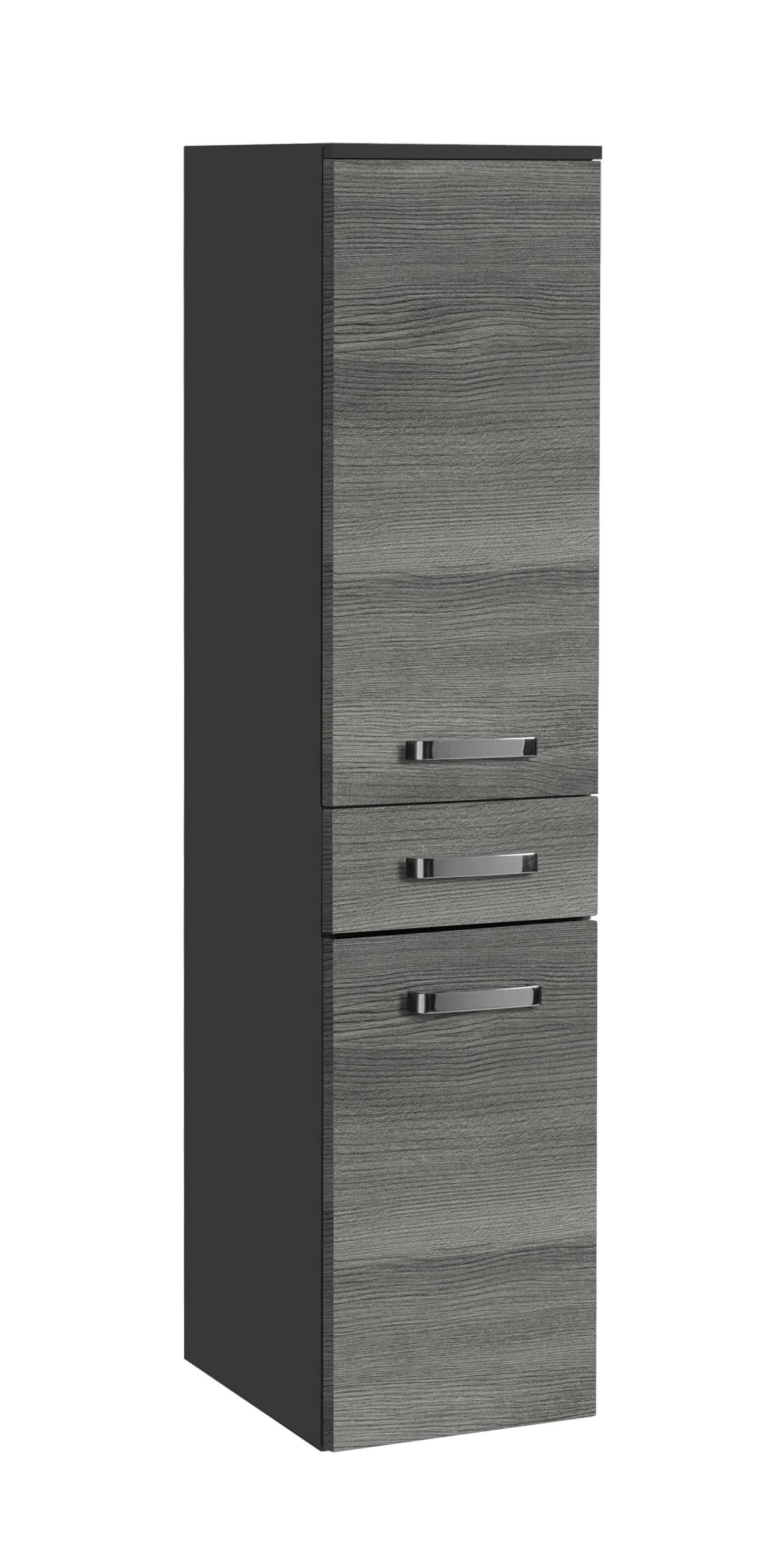 Colonne Bobbi basse 30cm 2 portes et 1 tiroir - graphite/chêne gris - Image 7