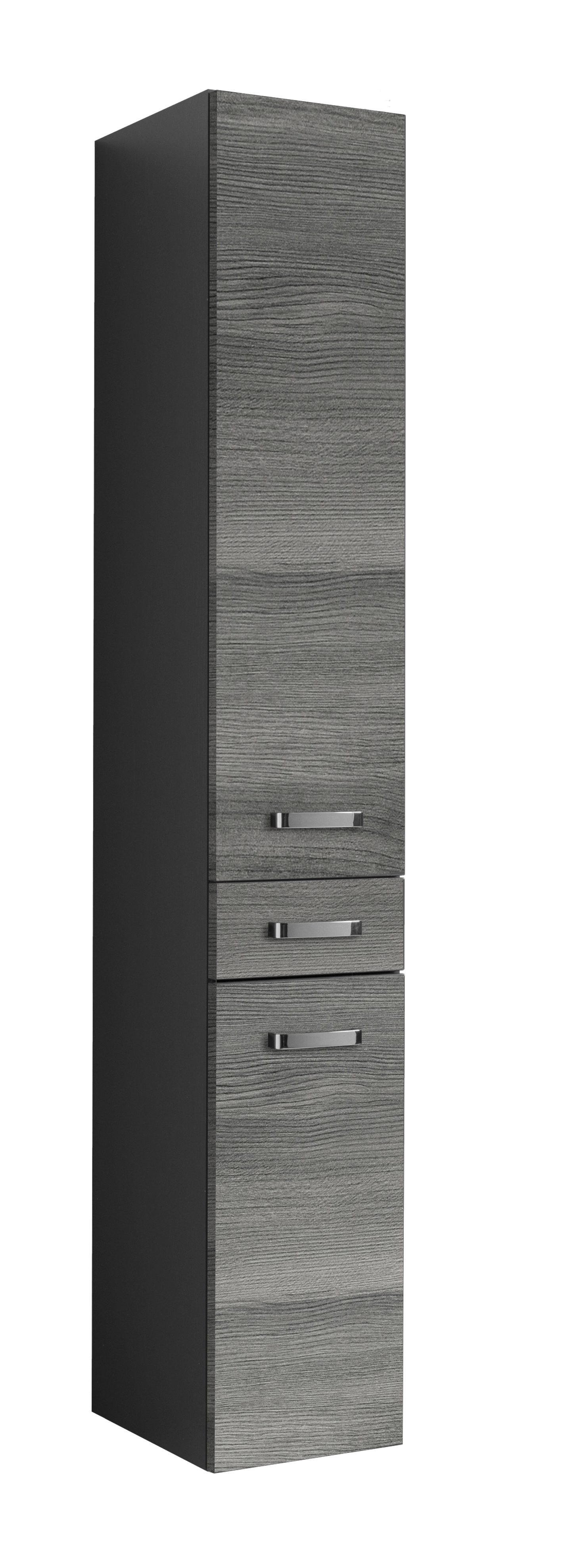 Colonne Bobbi haute 30cm 2 portes et 1 tiroir - graphite/chêne gris - Image 8
