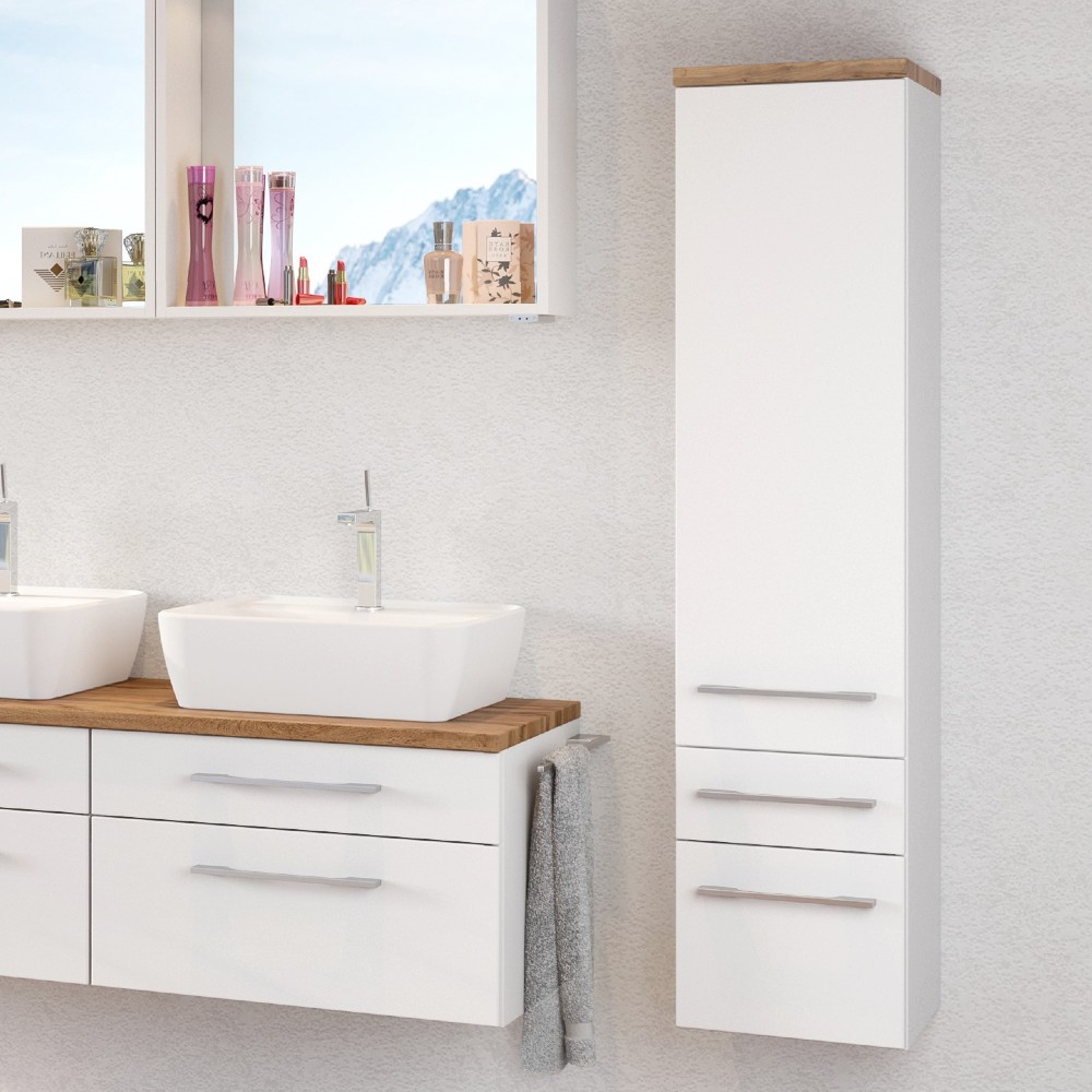 Colonne Dasa 30cm 1 porte & 2 tiroirs - blanc