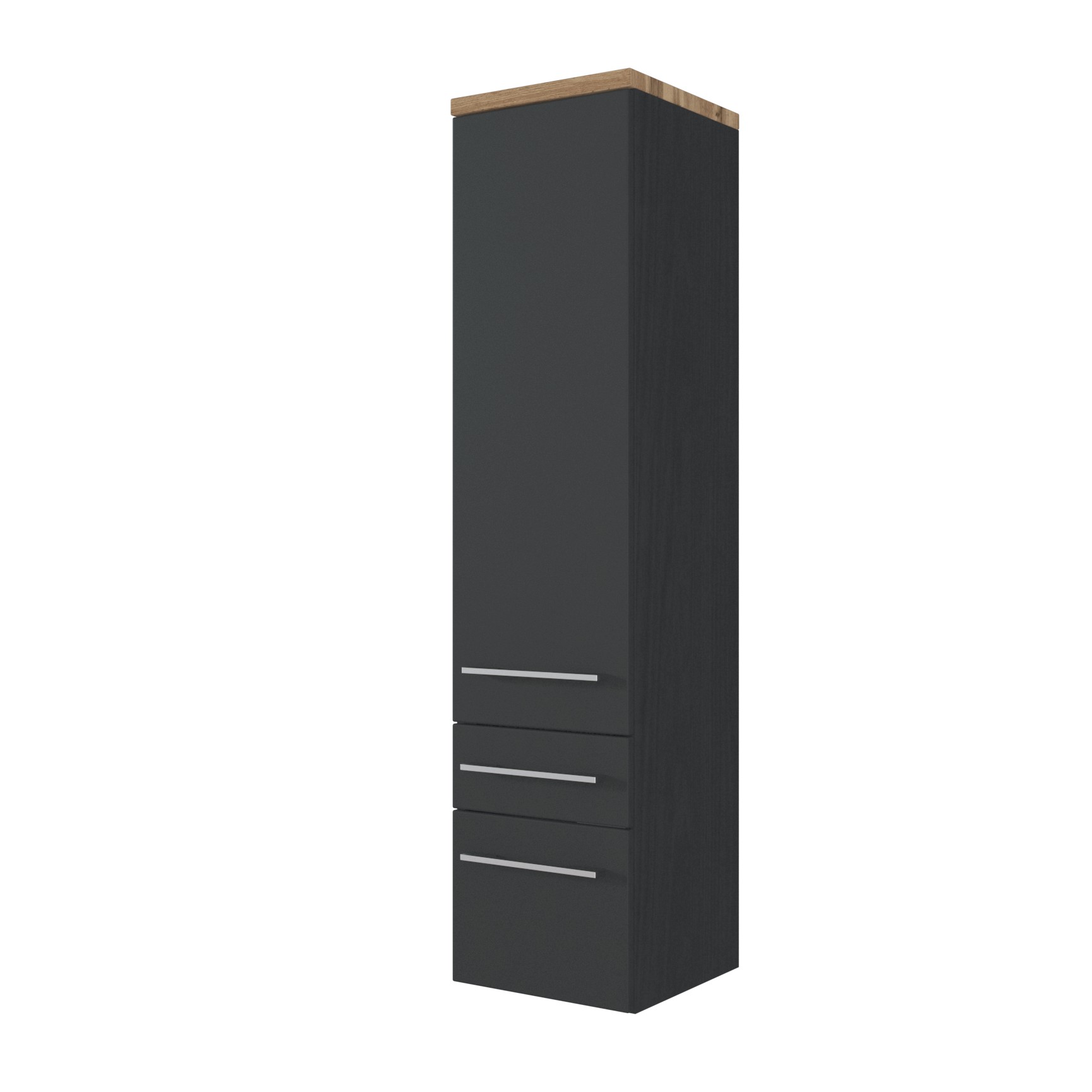 Colonne Dasa 30cm 1 porte & 2 tiroirs - graphite/gris mat - Image 4