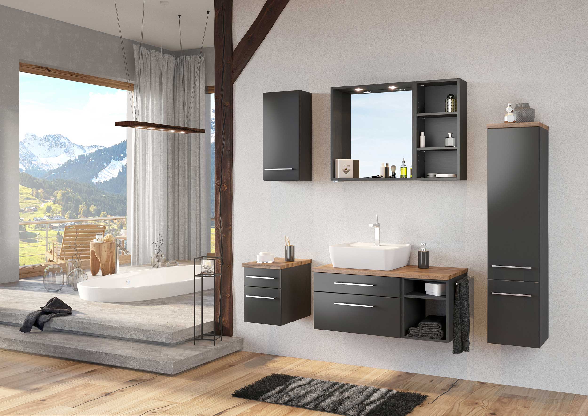 Colonne Dasa à 2 portes - graphite/gris mat - Image 3