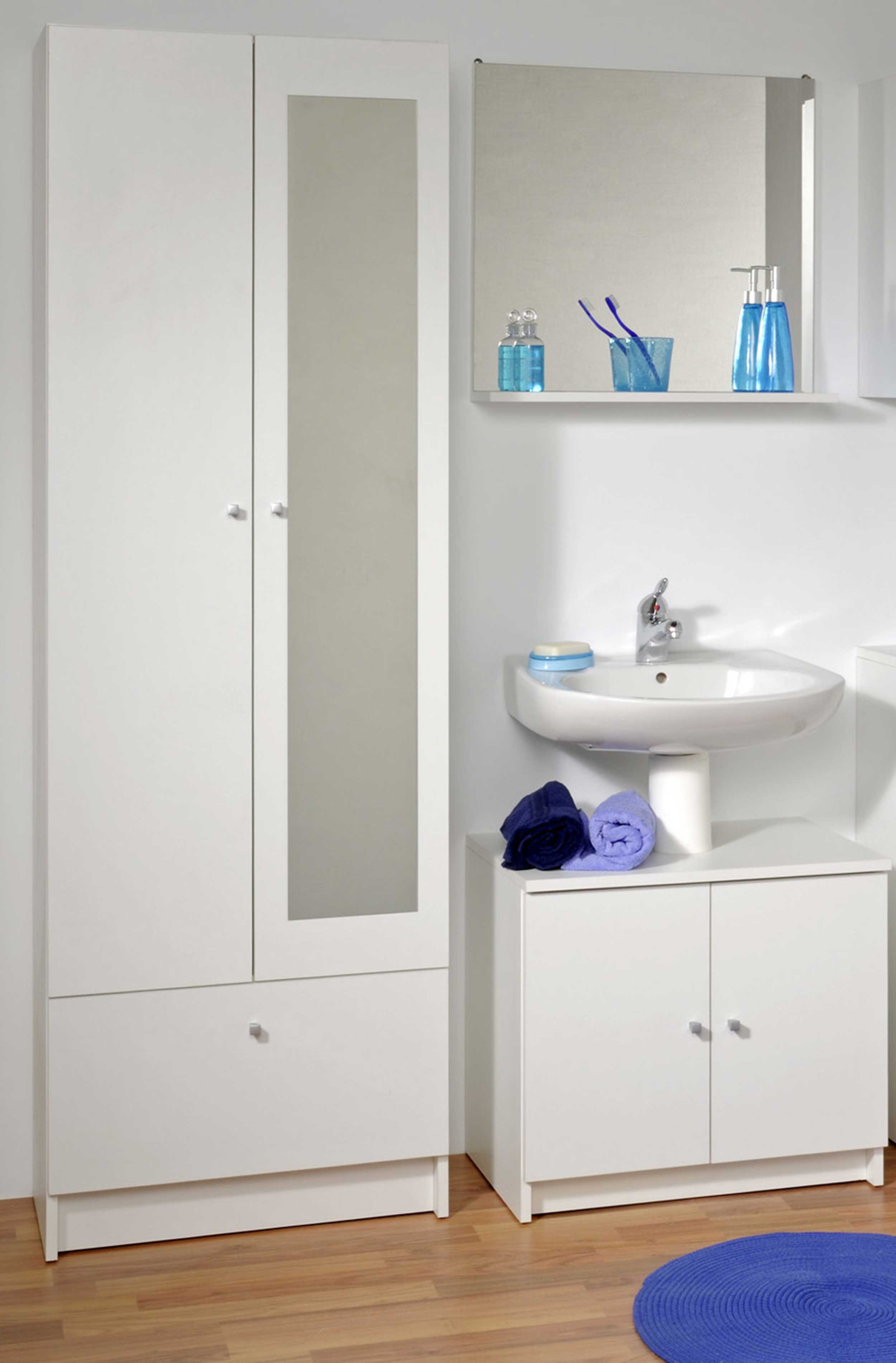 Colonne de salle de bains Fares 59cm à 2 portes & 1 tiroir - blanc - Image 9