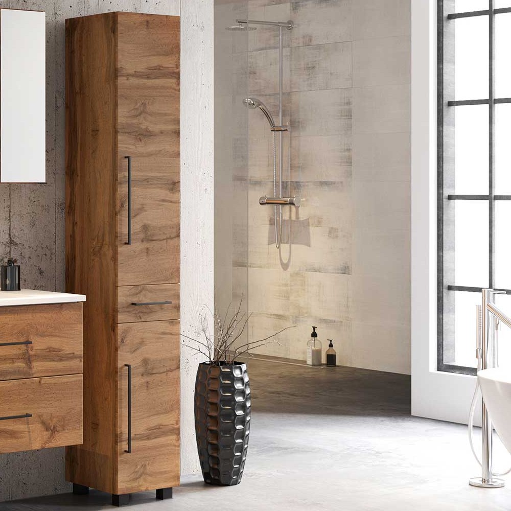 Colonne Dusan à 2 portes & 1 tiroir - chêne wotan