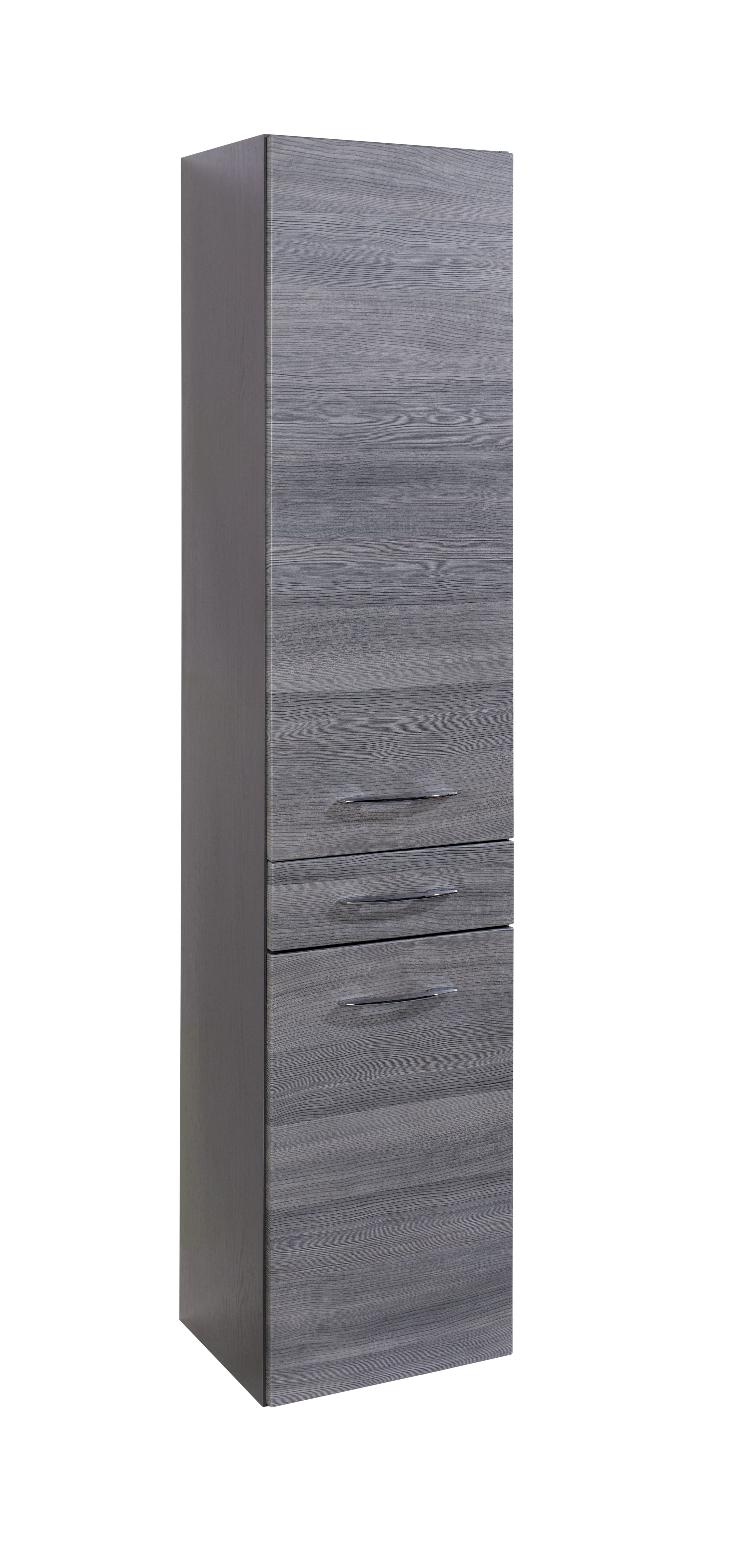 Colonne Florent 40cm avec 2 portes & tiroir - graphite/chêne gris - Image 4