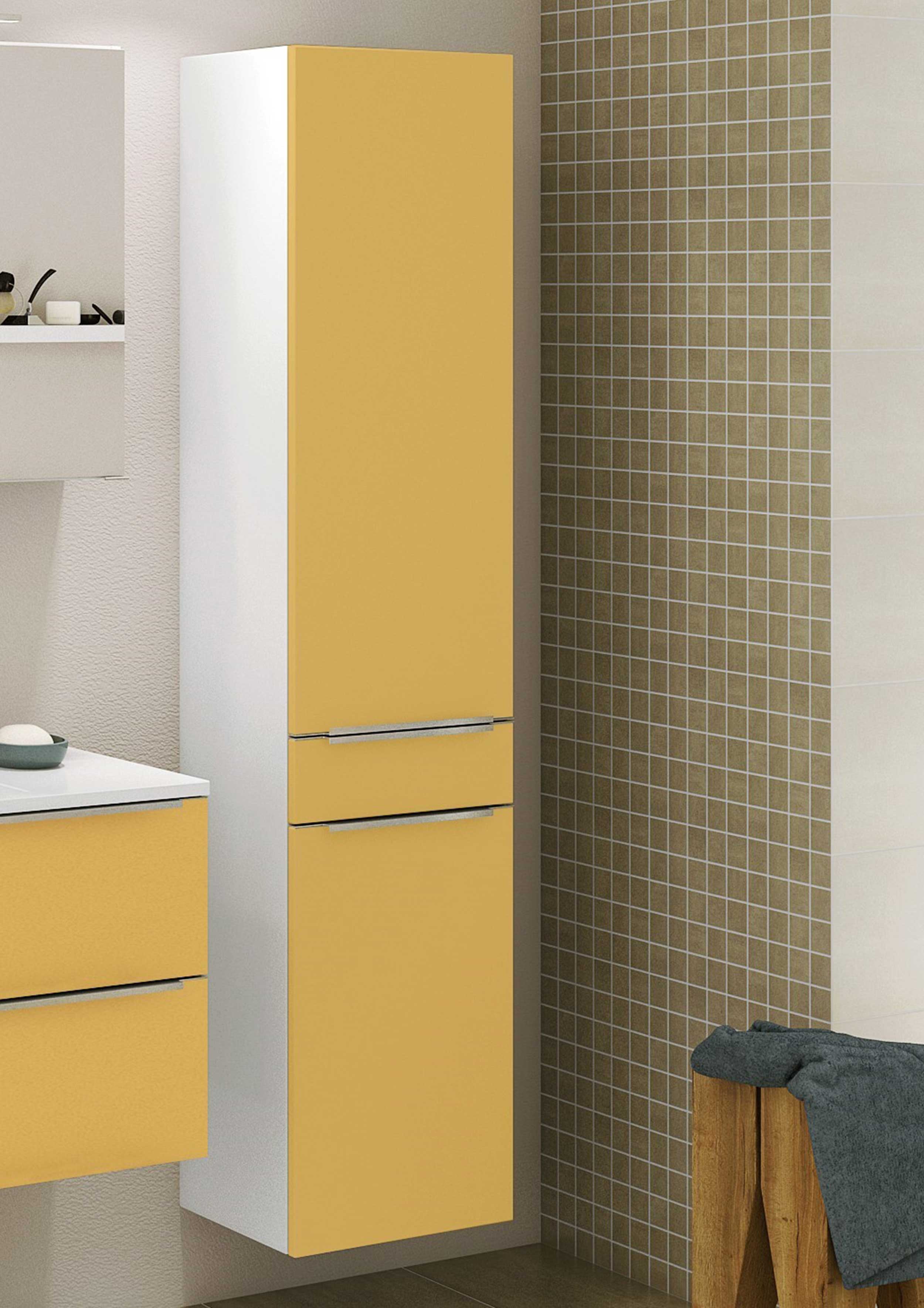 Colonne Hansen 40cm 2 portes et 1 tiroir - jaune/blanc - Image 10