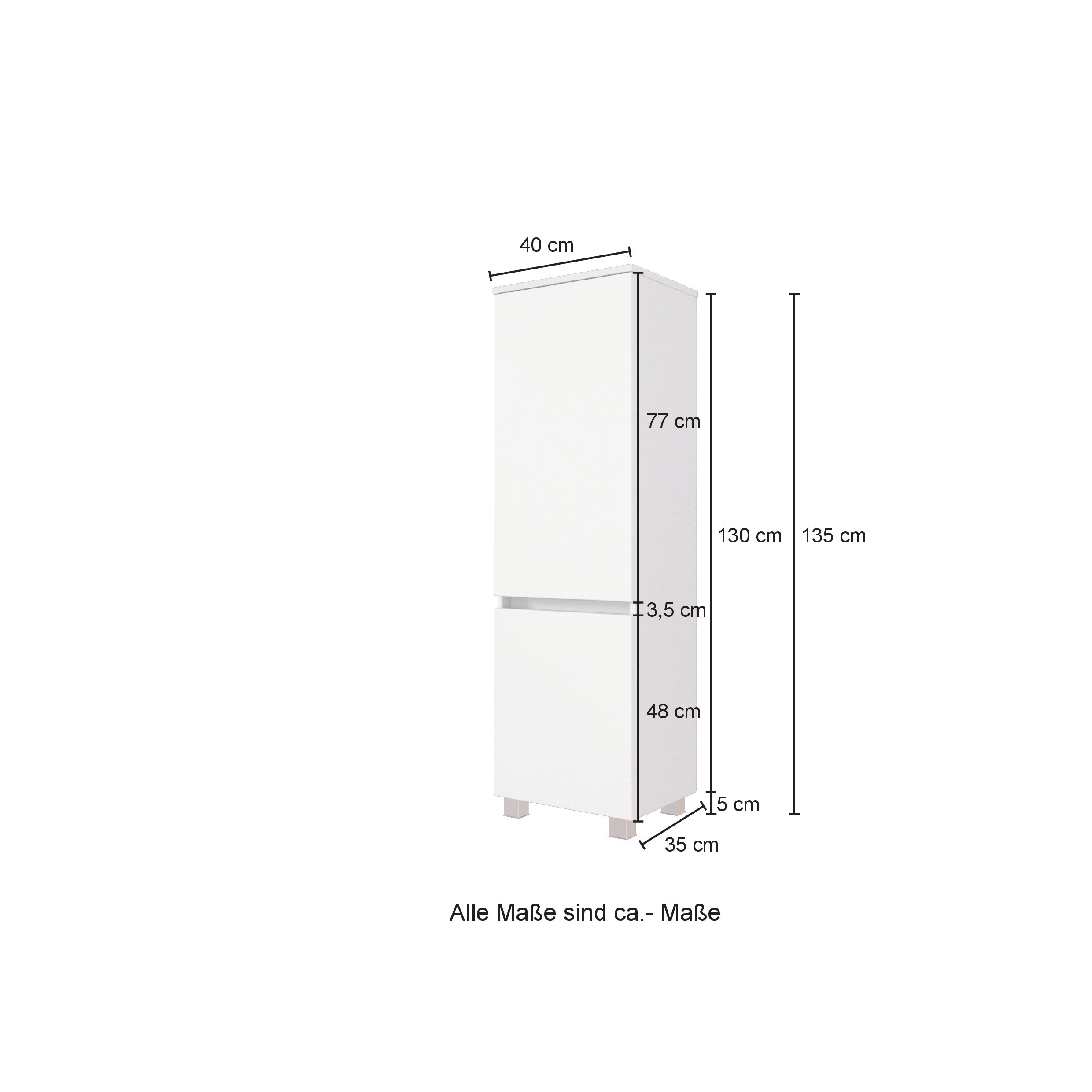 Colonne Helina 40cm 2 portes - chêne/gris - Image 5