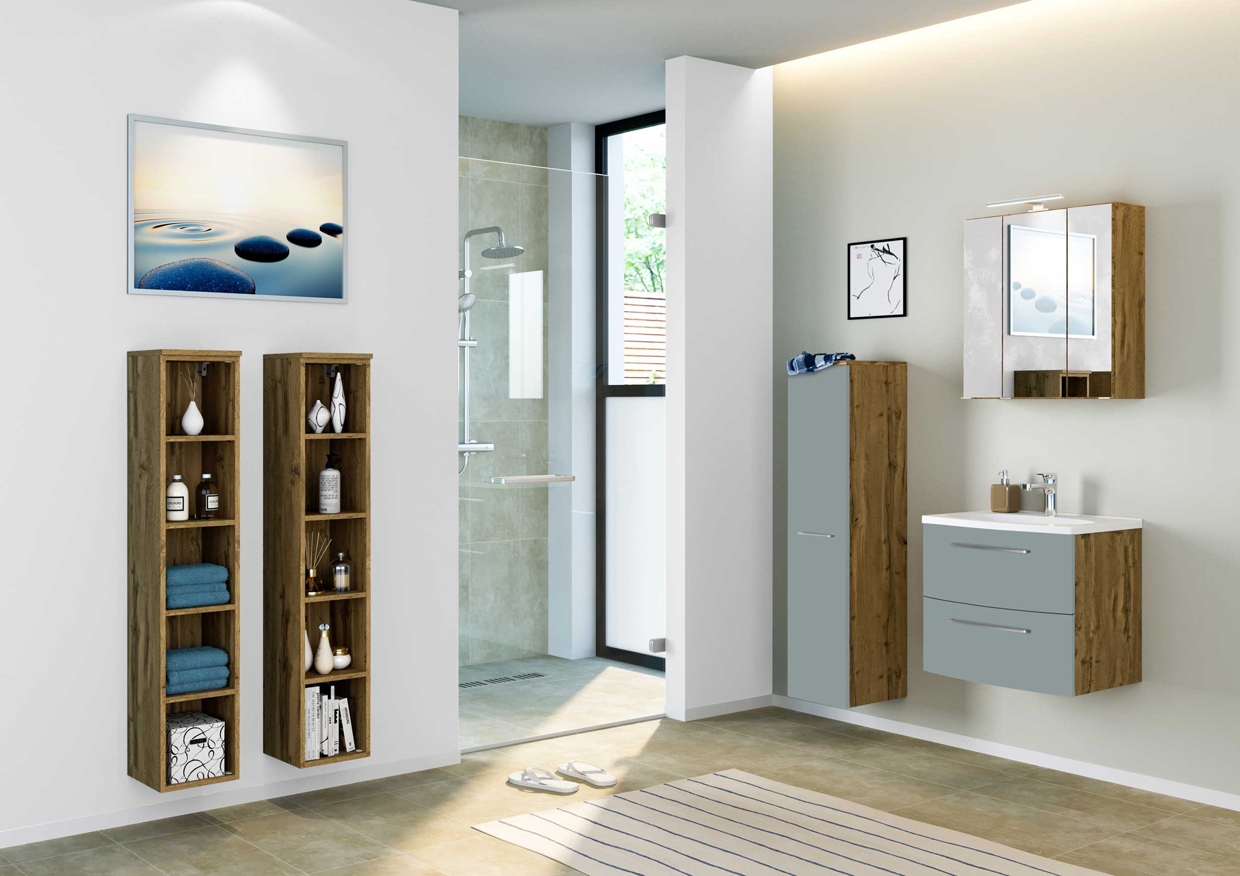 Colonne ouverte Gene 25cm - chêne wotan - Image 9