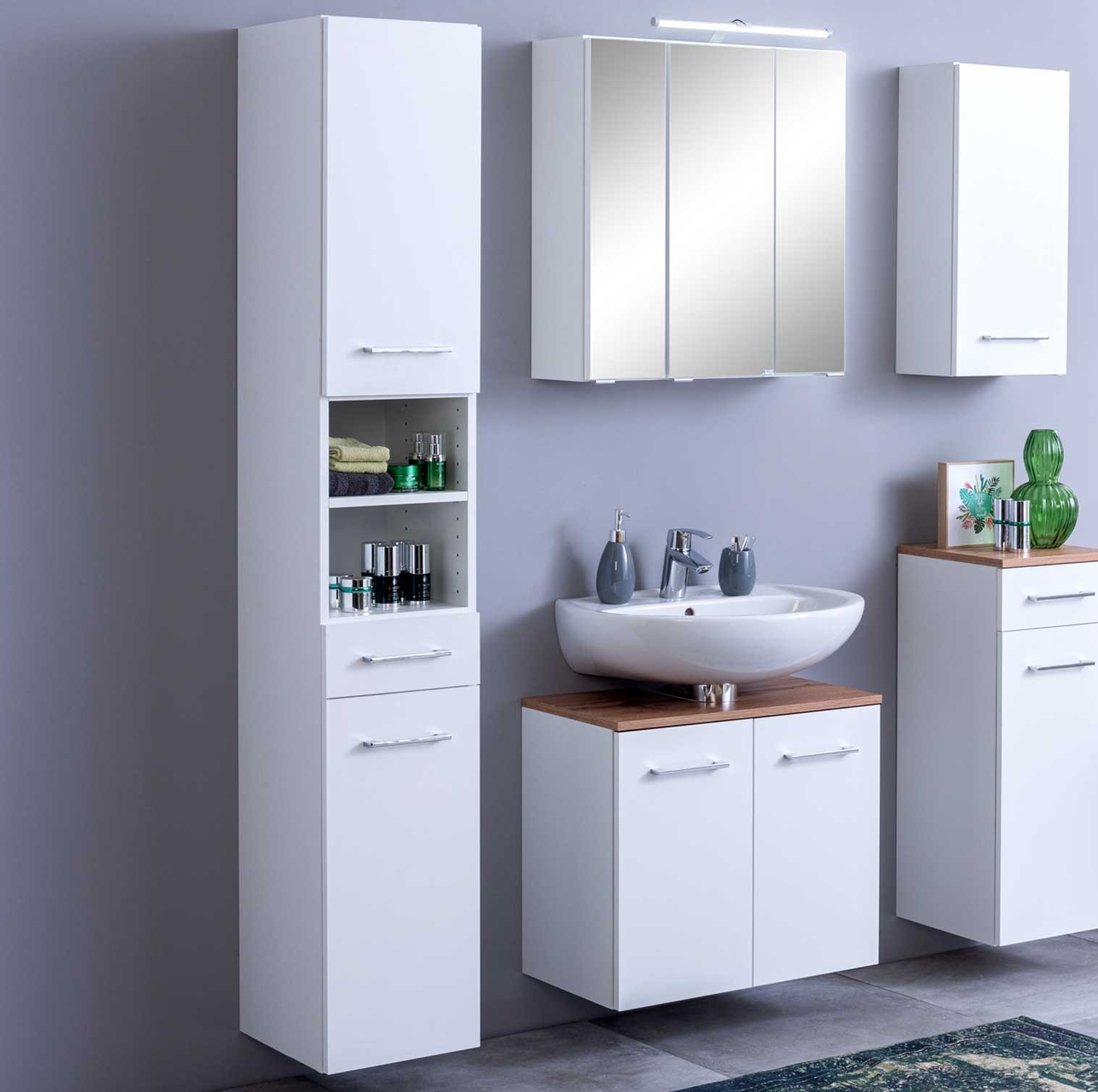 Colonne Pares 30cm 2 portes & 1 tiroir - blanc