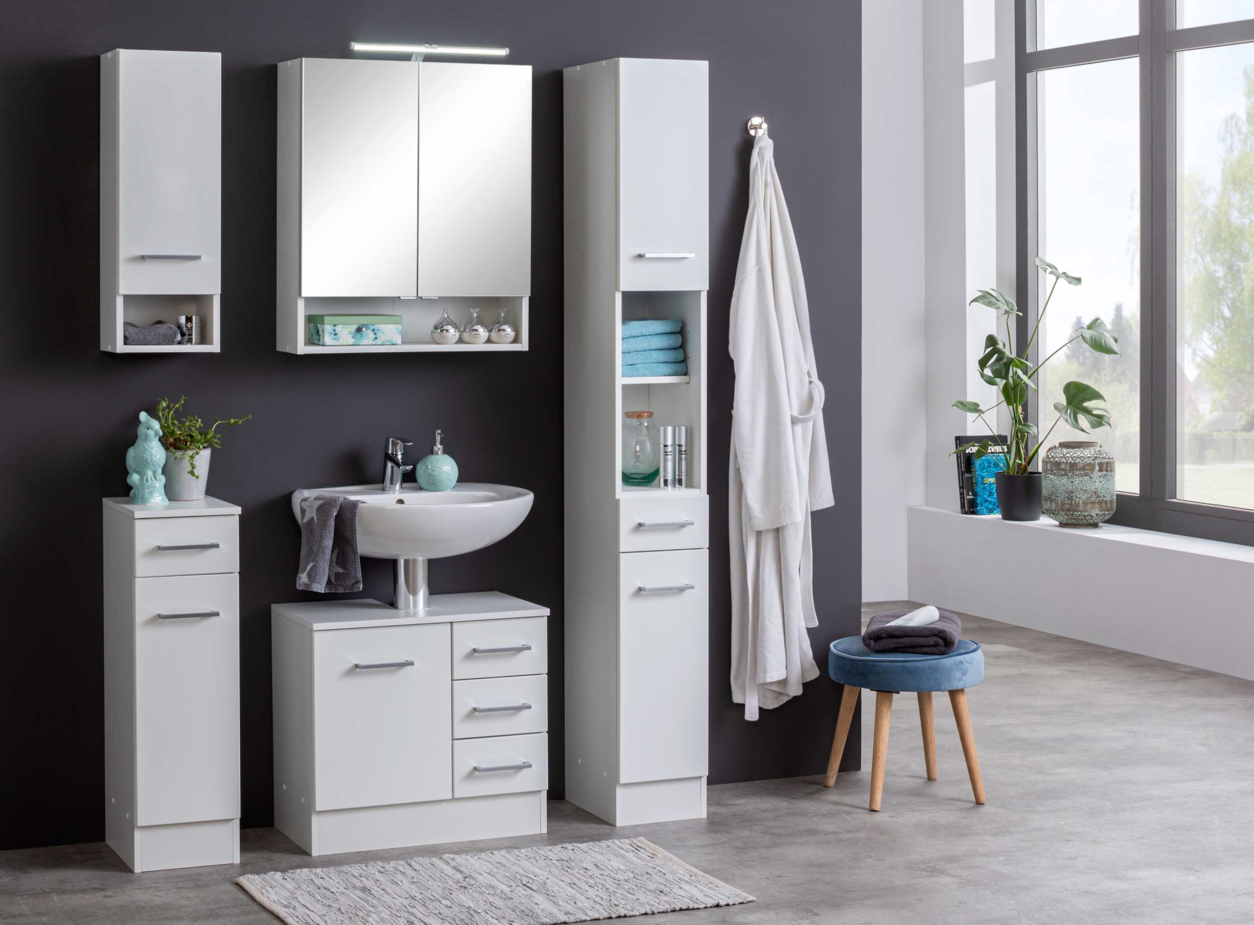 Colonne Ricca 25cm 2 portes & 1 tiroir - blanc - Image 12