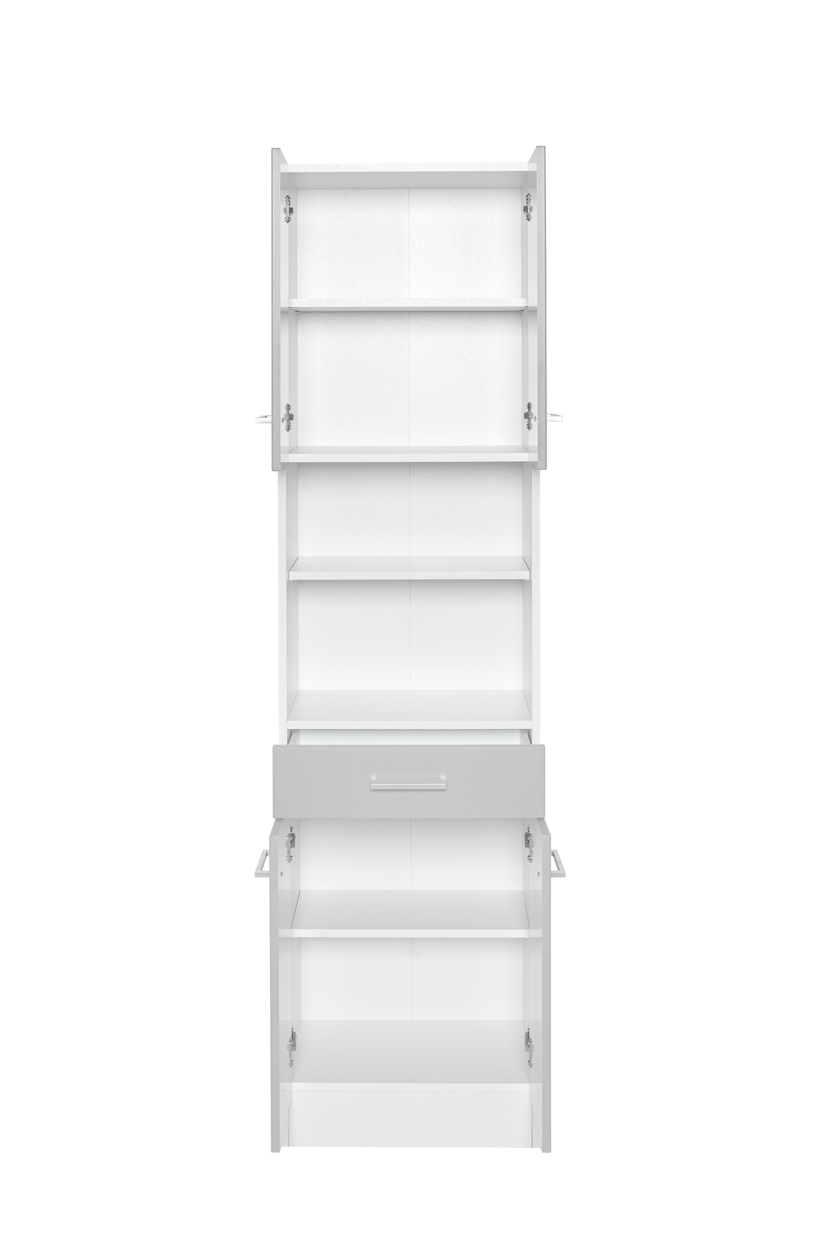 Colonne Ricca 50cm 4 portes & 1 tiroir - blanc/gris clair - Image 11