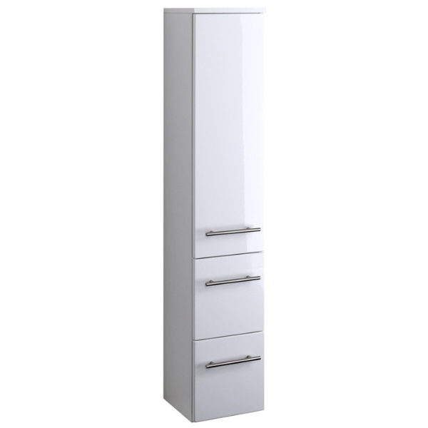 Colonne salle de bains Small 25cm 1 porte & 2 tiroirs - blanc brillant