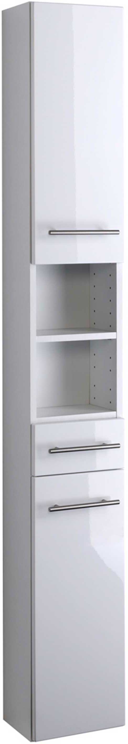 Colonne salle de bains Small 25cm 1 tiroir & 2 portes - blanc brillant - Image 6