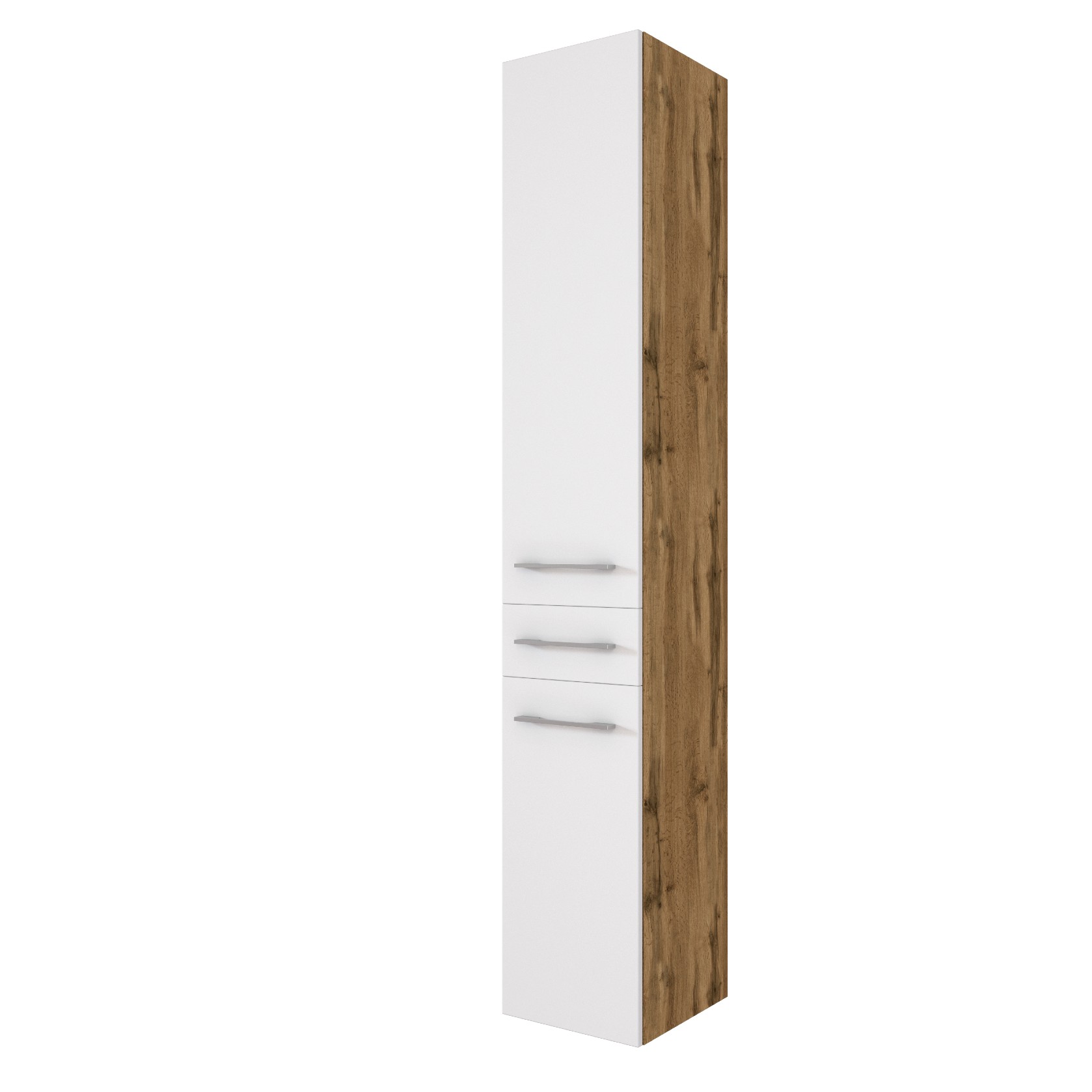 Colonne Sefa 30cm 2 portes & 1 tiroir - chêne/blanc - Image 11