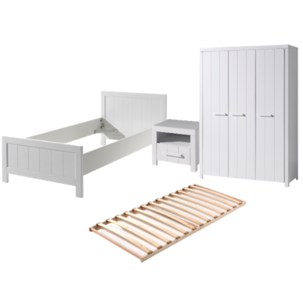 Combinaison de chambre d'enfant Erik 1 (sommier à lattes incl.)-blanc