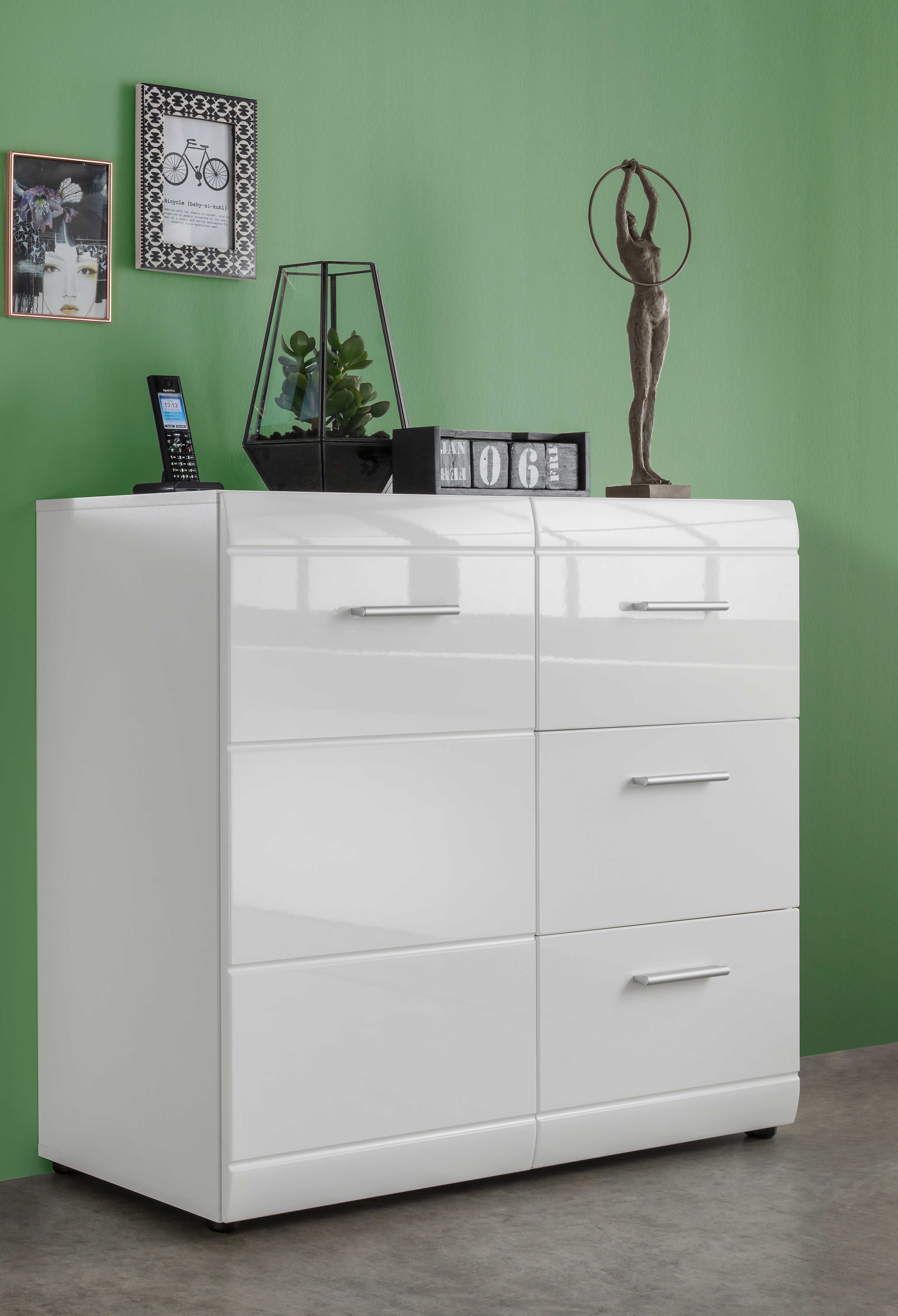 Commode Allan avec 3 tiroirs & 1 porte - blanc - Image 7