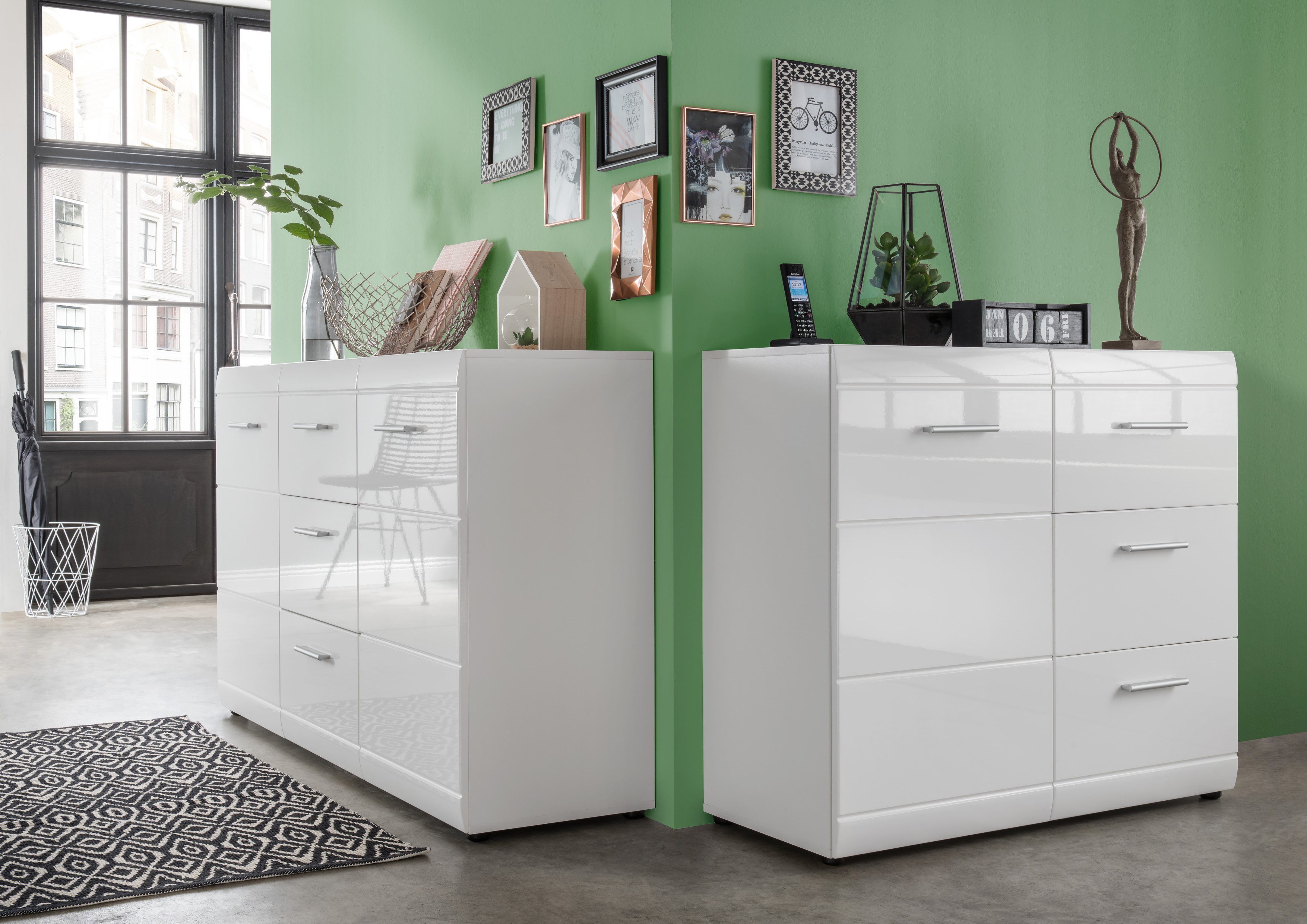 Commode Allan avec 3 tiroirs & 1 porte - blanc - Image 10