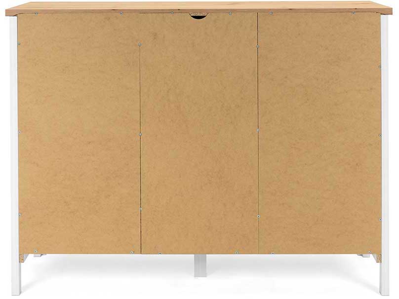 Commode Berge 120cm 3 portes & 1 tiroir - blanc/chêne - Image 2