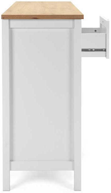 Commode Berge 120cm 3 portes & 1 tiroir - blanc/chêne - Image 4