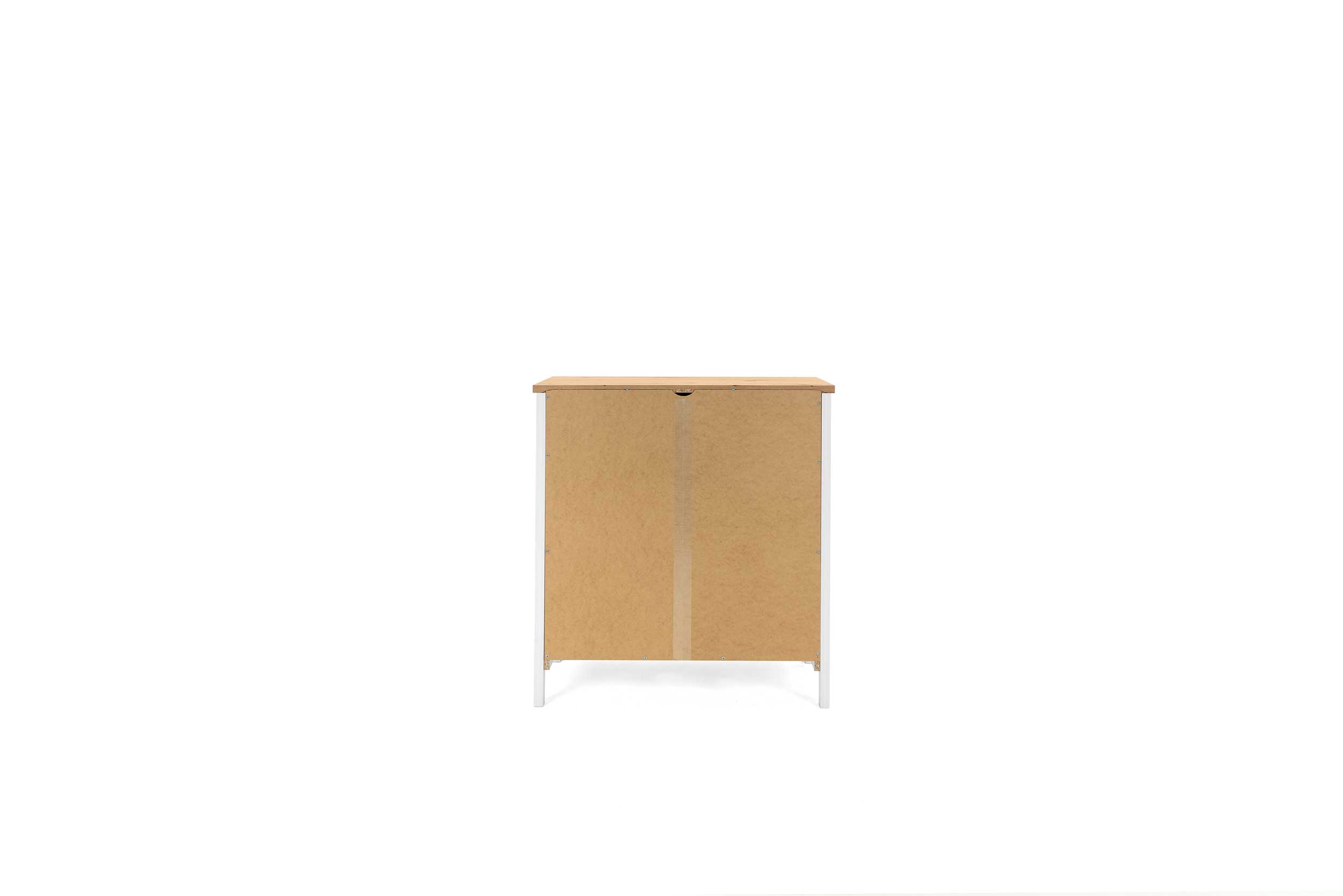 Commode Berge 80cm 2 portes - blanc/chêne - Image 3