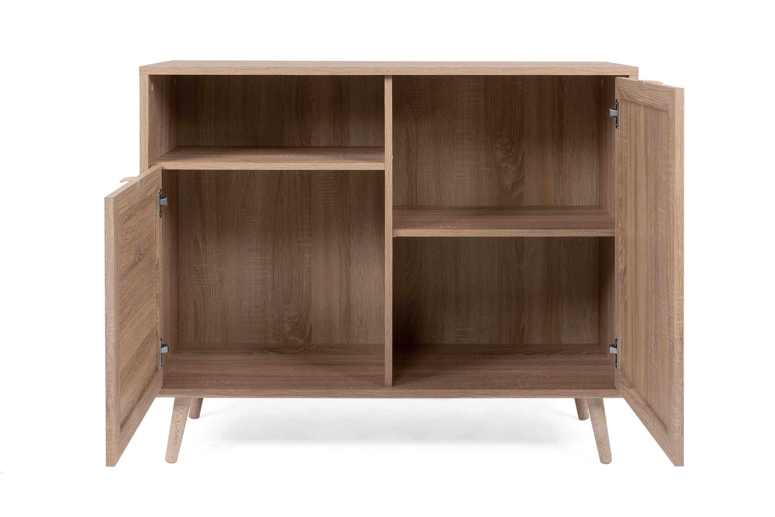 Commode Bilal 102cm 2 portes - chêne/raphia imprimé - Image 5